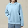 thumbnail image 5 of OSOLU Toddler Girls Casual Pullover Sweatshirt Solid Color For Kids Comfortable Athletic Hoodie Newborn Relaxed Fit Dailywear, 13-14 Years, 5 of 9