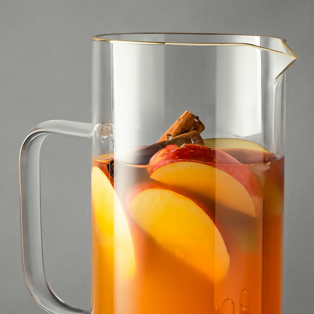 Thyme & Table 60 fl oz Glass Pitcher with Gold Rim
