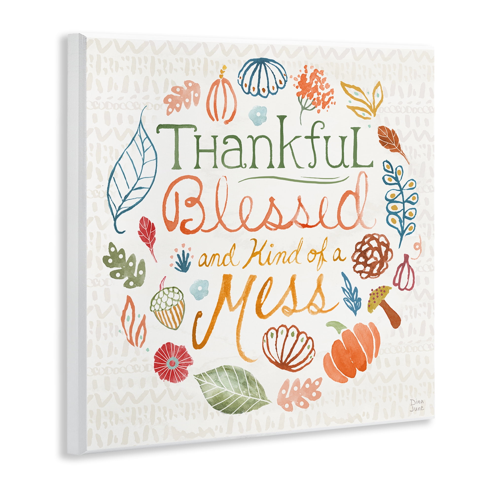 Stupell Industries Kind Of A Mess Autumnal Holiday Painting Unframed Art Prints Wall Art, 12 x 12