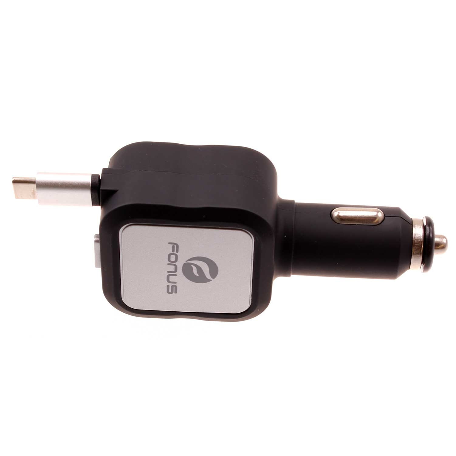 Car Charger for Samsung Galaxy S24/Ultra/Plus Phone - Retractable 4.8Amp Type-C 2-Port USB Fast Charge DC for Galaxy S24/Ultra/Plus