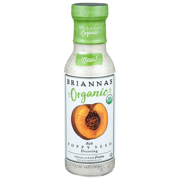Briannas Organic Rich Poppy Seed Salad Dressing, 10 Fluid Ounce -- 6 per case.