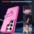 thumbnail image 2 of For Samsung Galaxy S26 Ultra 5G Case (Compatible With MagSafe)  With Invisible Magnetic Metal Kickstand O-Ring Holder Military-Grade Shockproof Phone Case,Rose red,For Galaxy S26 Ultra 5G, 2 of 9