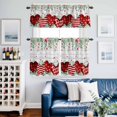 thumbnail image 2 of Valentine's Day Kitchen Curtains Sets for Windows 24 Inch Length, Red Love Heart Eucalyptus Floral Grey Wood Rod Pocket Window Treatments Tier Curtains and Valances Set for Bedroom/Bathroom, 2 of 8
