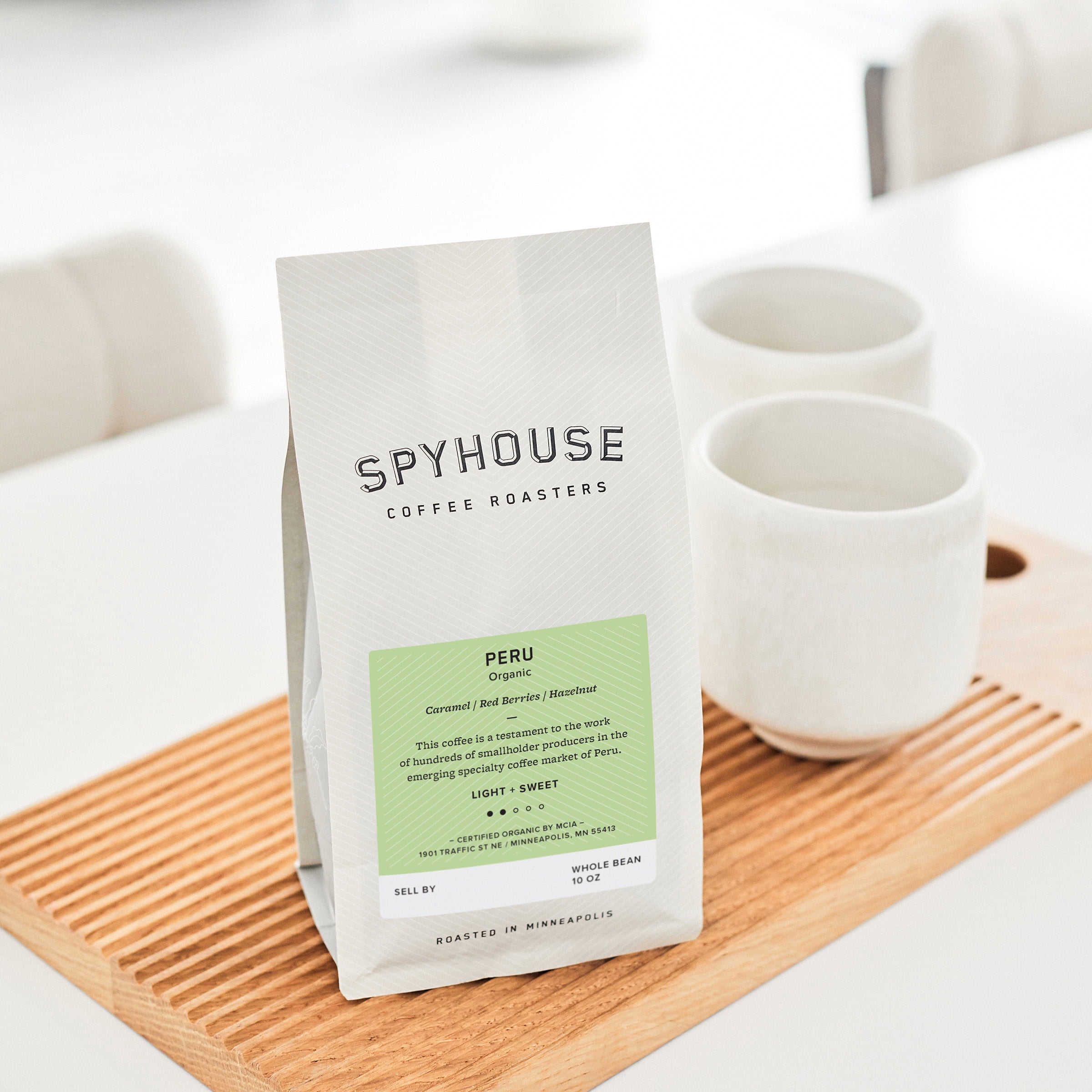 Local Spyhouse Coffee Roasters Peru Single Origin, Light Roast, Whole Bean Coffee, 10oz