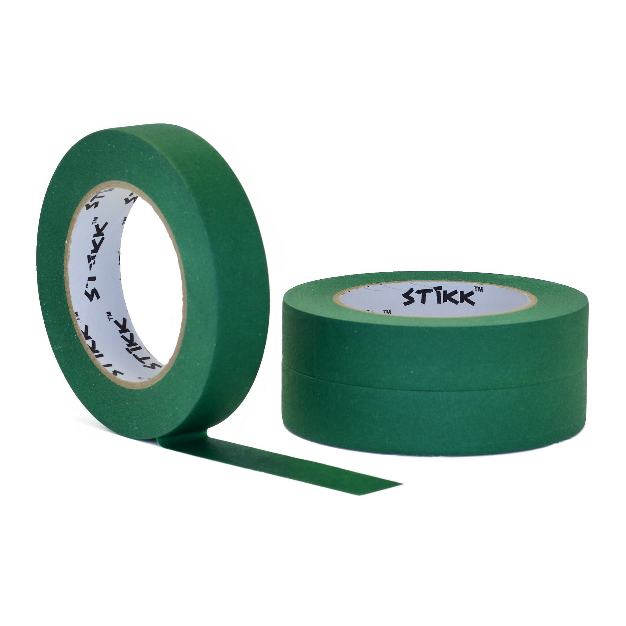 2pk 1 in x 60yd Green Masking Tape Extra Sticky PRO Grade High Stick Special Project Painters Tape Painting Trim Arts Crafts School Home Office 21 Days 24MM x 55M .94 inch Evergreen Dark 