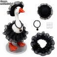 thumbnail image 2 of Desk Goose Goth Black Swan Outfits, 7" Mini Goose Halloween Spooky Black Dress Set for Desktop Goose Accessories, Mini 7 inch Goose outfit for Home Office Desk Decor (H), 2 of 7
