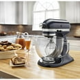 thumbnail image 3 of KitchenAid KSM155GBUB Artisan Design Series 5 Quart Tilt-Head Stand Mixer with Glass Bowl, Blueberry, 3 of 5
