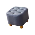 thumbnail image 2 of Taburete pequeño para pies, taburete decorativo estable, taburete para cambiar zapatos, taburete otomano para entrada, dormitorio, sala de juegos, gris azul, 2 of 9