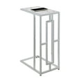 thumbnail image 2 of HomeStock Antique Appeal Square Chrome Faux Marble Mirrored Bar Cart with Shelf, 2 of 9