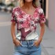 thumbnail image 2 of Top de Verano de las Mujeres, Cuello en V Moda Casual de Manga Corta Blusa, Primavera Y Verano Ligero Top, 2 of 9