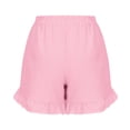 thumbnail image 6 of Felirenzacia Women's Boxers Ruffle Shorts Casual High Waisted Pajama Lounge Bottoms Pink,L, 6 of 9