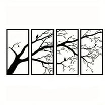 17 x 8.3 Craft 4PCS/Set Stunning Tree of Life Metal Wall Hanging Art - Black Branch Wall Decor for Indoor/Outdoor Decor Wall Stickers & Murals