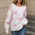 thumbnail image 4 of Xunlbb Sweaters for Women, Plus Size Tops for Women, Women's Round- Neck Printing Recreational Pullover Knitting Sweater Sleeve Tops S-XL Gifts for Her, 4 of 9