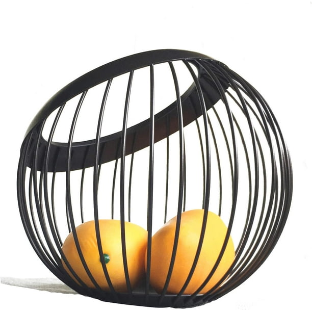 Frutero de alambre de metal, cesta de frutas resistente, soporte para frutas, almacenamiento de aperitivos, centro de mesa decorativo para cocina moderna, encimera, sala de estar (blanco)