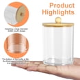 thumbnail image 4 of Grusce 4Pcs Cotton Pads Holder Stackable Cotton Balls Container with Lid 10oz Clear Cotton Pad Dispenser Dust-Proof Hair Ties Storage Box Multipurpose Swabs Holder for Bathroom, 4 of 7