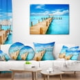 thumbnail image 4 of Designart Tropic Paradise Jetty in Mexico - Seascape Throw Pillow - 16x16, 4 of 5