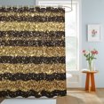 thumbnail image 4 of Shower Curtains for Bathroom, Black Golden Striped Waterproof Fabric Shower Curtain, Luxury Farmhouse Stripes Decorative Bathroom Curtain for Bathtub, 72"x72", No Hooks Included, 4 of 9