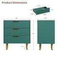 thumbnail image 2 of Fluted Dresser For Bedroom,Modern Chest Of Drawers Bedside Nightstand With Metal Legs&Gold Handle,Wood Side Table Closet Storage Dresser Organizer For Living Room Entryway, 2 of 7