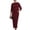 Wine, variant on Women's 2 Piece Half Sleeve Top and Skirt Set Casual Solid Color Round Neck Fashion Elegant Outfits for Daily Wear, Black, L
