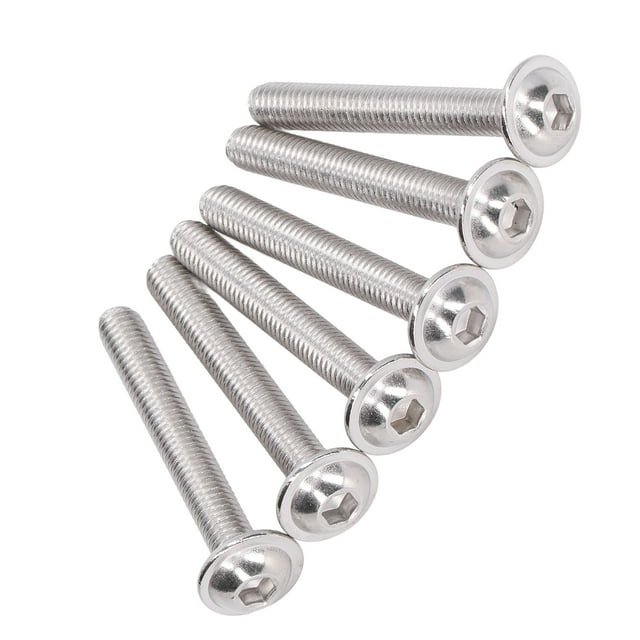 Kit de Vis à Tête à Boutons à Bride, Résistance à la Corrosion Surface de Roulement Plus Grand Boutons en Acier Inoxydable A2-70 Têtes Embouts Boulons pour Construction