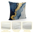 thumbnail image 4 of JEUXUS  Modern Abstract Marble Texture Blue Gold Watercolor Print Art Home Bedroom Decorations Soft Throw Pillow Cover, Minimalist Drawing Boho Pillow Case Pillowcase,, 4 of 5