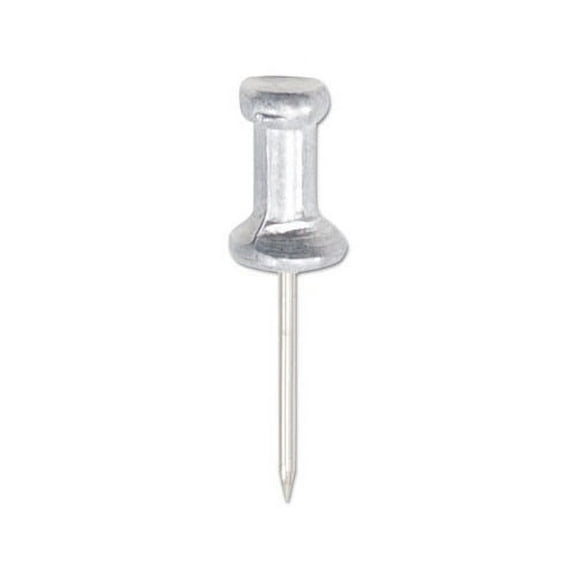 Aluminum Head Push Pins Aluminum, Silver, 5/8", 100/Box