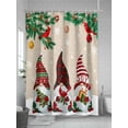 thumbnail image 5 of Fsddascl Christmas Gnomes Shower Curtain Set - 48" x 72" Washable Bathtub Curtain with 12 Hooks, Brow Pine Branches Cardinal Birds Waterproof Fabric Stall Shower Curtains for Bathroom/Bathtub Décor, 5 of 6