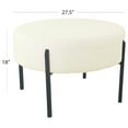 thumbnail image 3 of Gexandy Modern Metal Round Ottoman Home Décor Upholstered Round Foot Rest Ottoman - Cream, 3 of 6