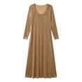 thumbnail image 5 of Velour Crewneck Dress For Women Long Sleeve Loungewear Maxi Dresses Fall Casual Loose Soft Daily Dress, S-XXL, 5 of 6