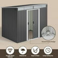 thumbnail image 5 of 6×8 FT Outdoor Metal Storage Shed with Steel Base Kit & Metal Door – Black Garden Shed for Backyard, Poolside, or Patio, 5 of 6