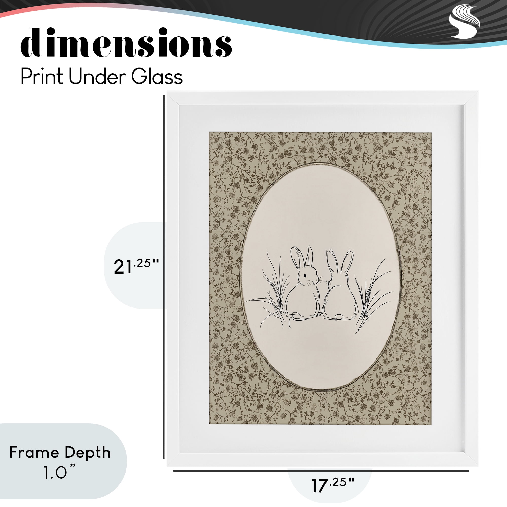 Stupell Industries Vintage Baby Bunnies White Framed Print Under Glass, design by Ramona Murdock