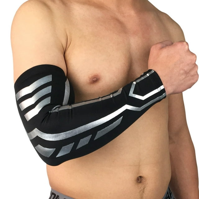 Compression Sport Arm Sleeve UV Sun Protective Guard, Breathable Quick Dry Stretch Fabric for Basketball Cycling Running Athletic Support Elbow Coverage