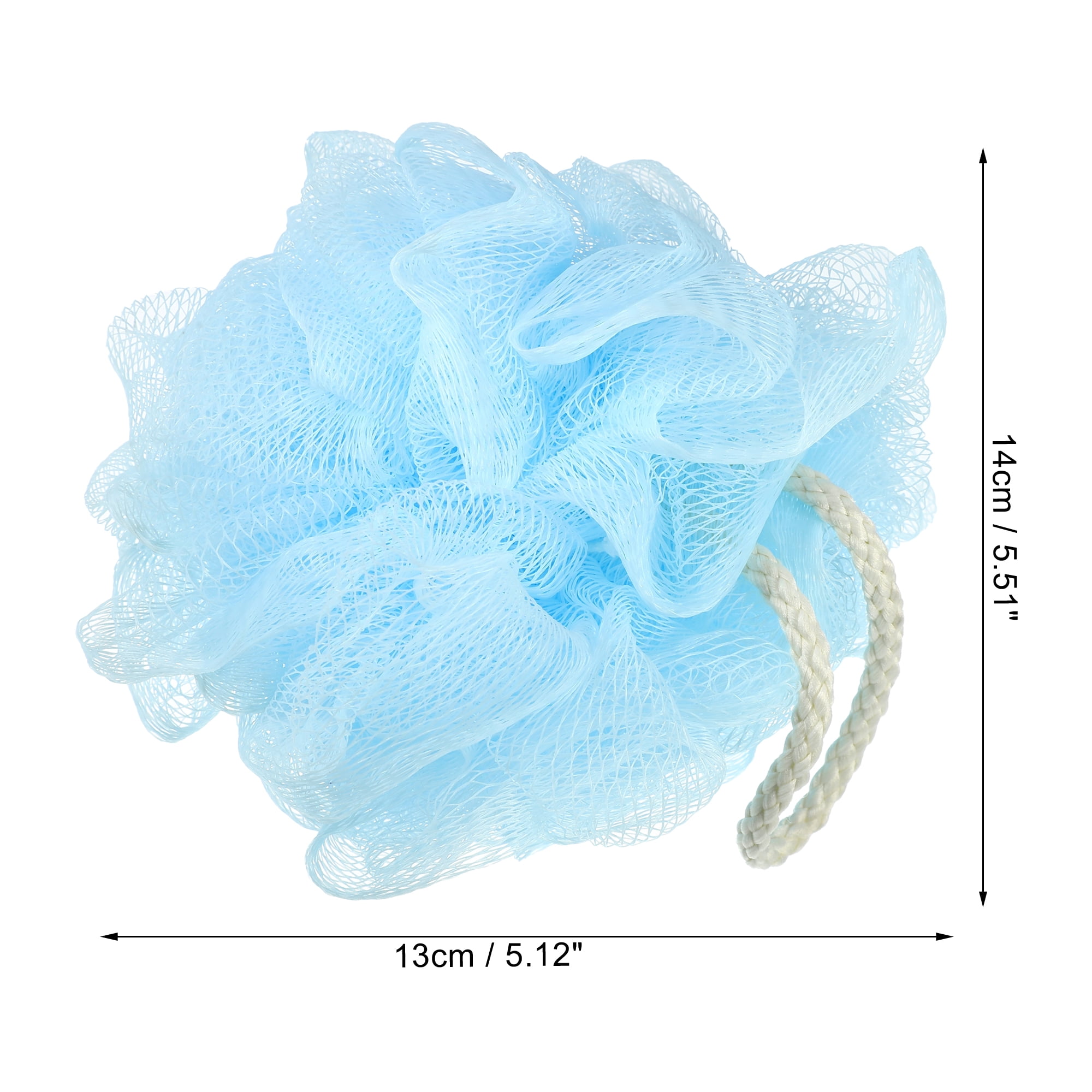 Unique Bargains Bath Shower Loofah Sponges Body Puff 5.12"x5.51" 1 Pc Blue