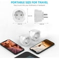 thumbnail image 6 of VINTAR Europe to US Plug Adapter, Universal Travel Adapter, EU to US Adapter, France Plugs to US Power Adapter, White, 1 PACK, 6 of 7