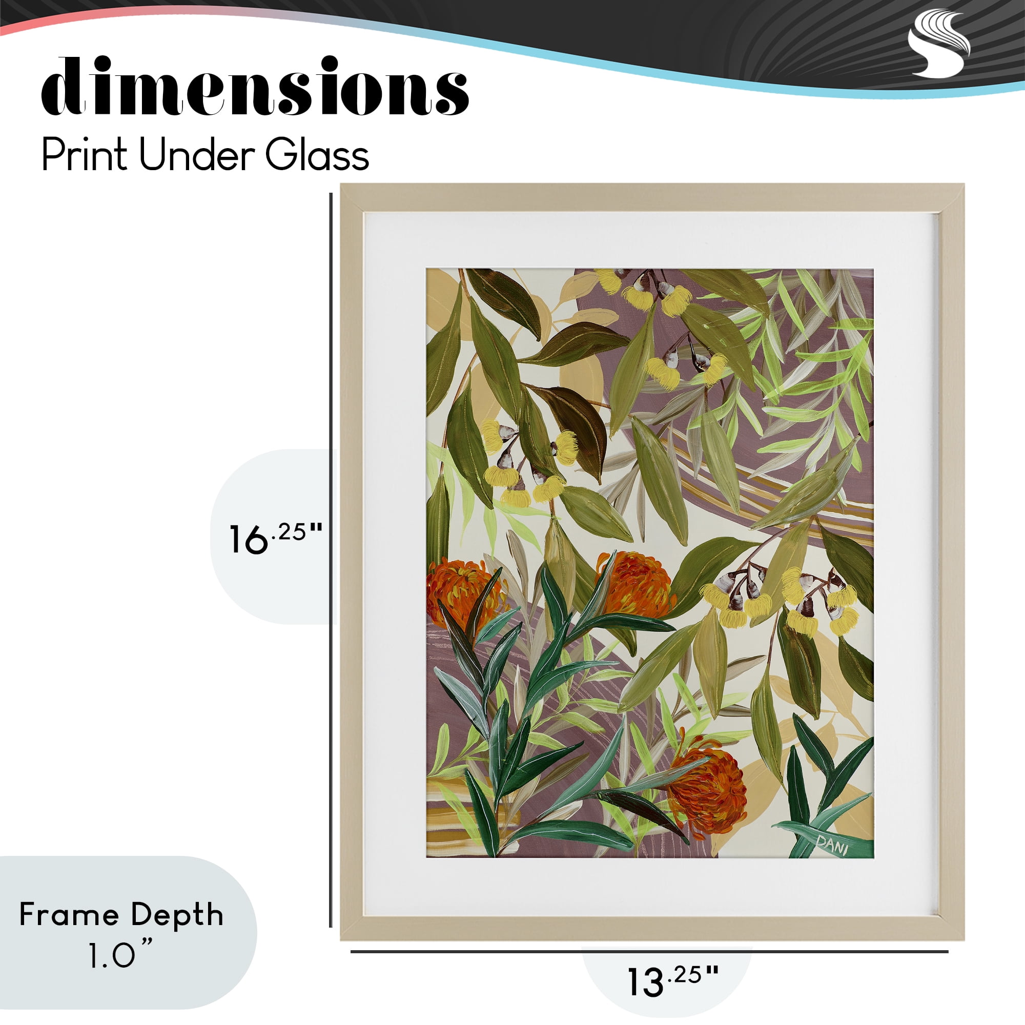 Stupell Industries Walk With Me Blooms Birch Framed Print Under Glass, design by Dani Heyward