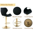 thumbnail image 4 of EALSON Velvet Bar Stools Set of 4 Counter Height Barstools with Back Swivel Bar Chairs with Gold Base Modern Adjustable Kitchen Island Stools for Home Bar/Dining Room, Black, 4 of 8