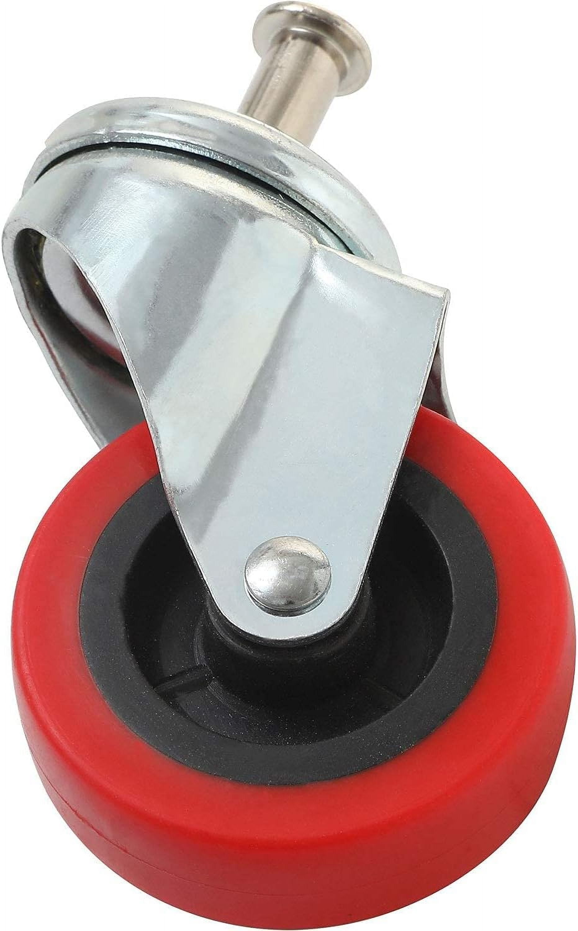 Y&Y Decor 6 Pcs Pack Heavy-Duty 2.5" Swivel Caster Wheel Creeper Service Cart Stool Post Mount, M8 x 5/8" Metric Threaded Stem Casters Wheels Replacement
