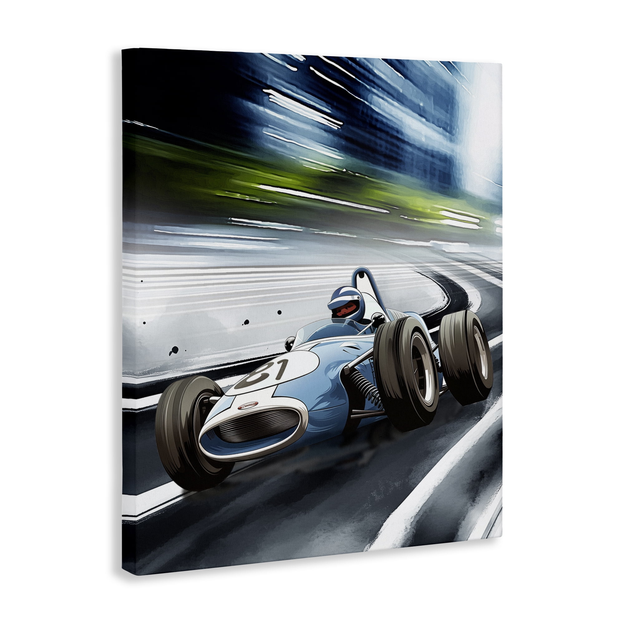 Stupell Industries Speeding Racecar Driver Canvas Wall Art, design by Christine Simpson Art