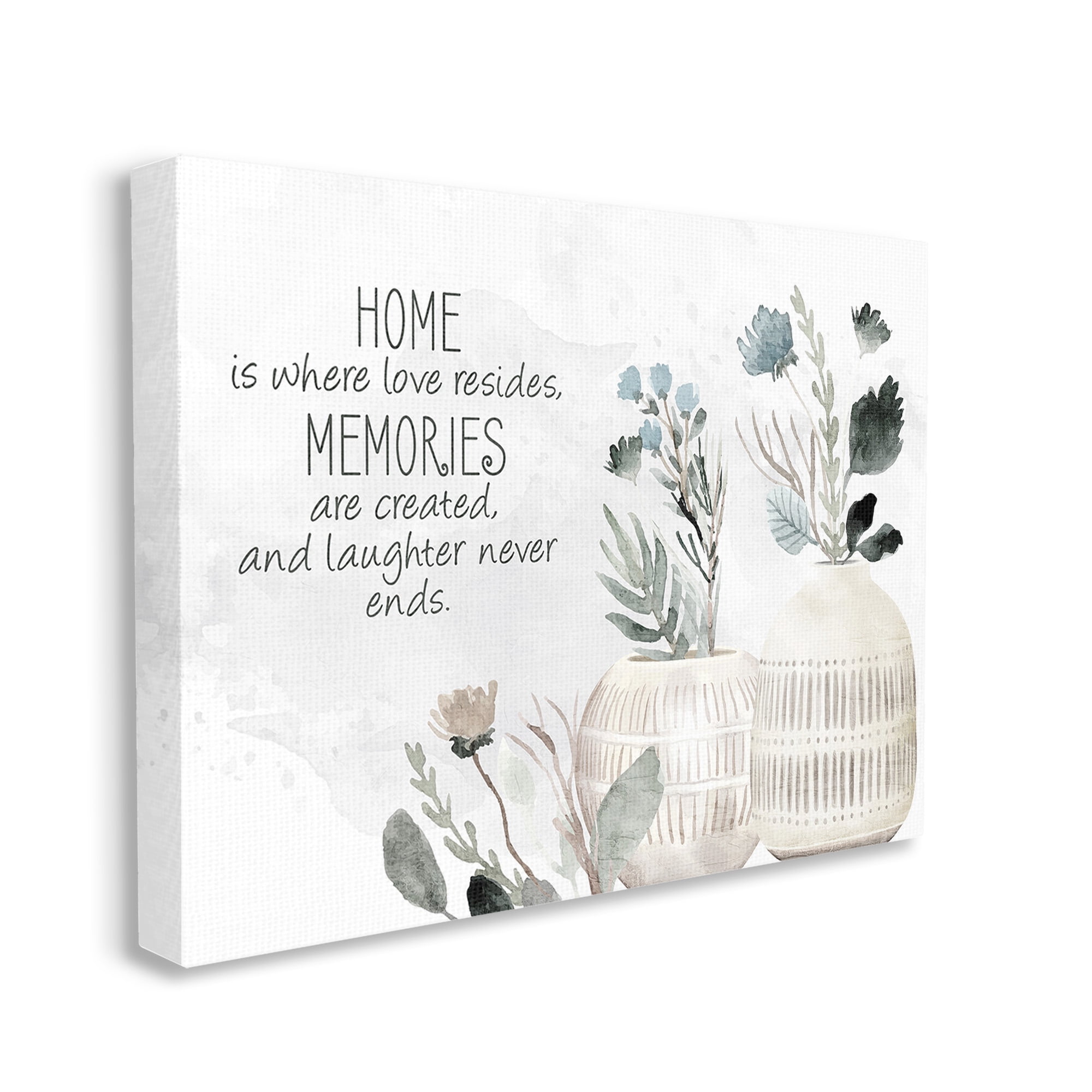Stupell Industries Floral Where Love Resides Inspirational Painting Gallery Wrapped Canvas Art Print Wall Art, 20 x 16