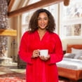 thumbnail image 2 of Silver Lilly Womens Robe - Plush Fleece Bathrobe - Full Length Robe with Shawl Collar - Red, Large-X-Large, 2 of 6