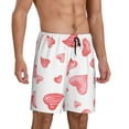thumbnail image 2 of Naloa Pink Hearts Men's Short Pajama Pants, Lounge Comfort Shorts with Elasticized Waistband and Side Pockets - XX-Large, 2 of 9