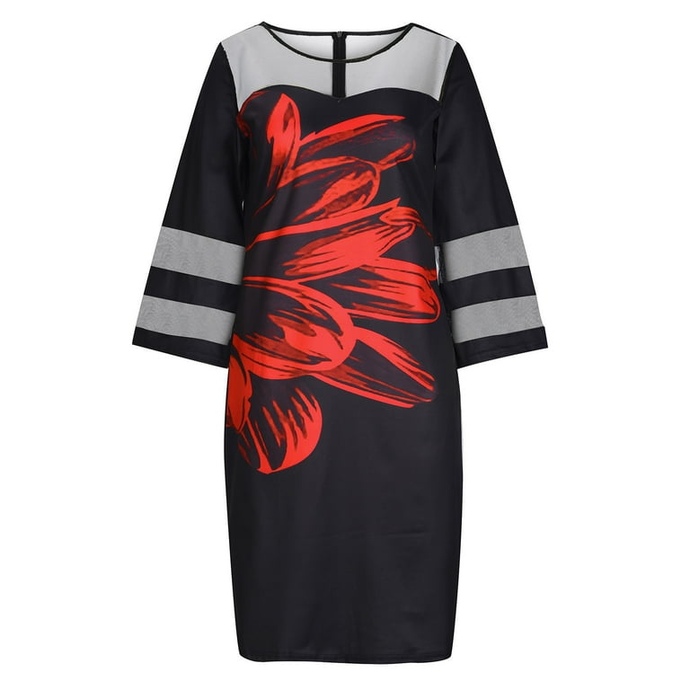 ZVAVZ elegant dresses for women, Wedding Guest Dresses for Women, Women's  Plus Size Ruffle Floral Lace Contrast Chiffon Formal Bridesmaid Party Dress  purple long sleeve dress - Walmart.com