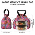 thumbnail image 5 of Pioneer Flower Floral Print Pattern Drawstring Lunch Bag Women - Drawstring Lunch Bag Insulated for Work Office - Stain-Resistant Large Lunchbags for Women with Multi-Pockets, 5 of 6