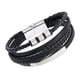 thumbnail image 5 of Pulsera de cuero multicapa personalizada, resistente y moderna, para amigos y familias. Hebilla de plata, 5 of 8