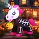 thumbnail image 1 of Comin Skeleton Unicorn hinchable para Halloween, 1,5 m, con LED, 1 of 6