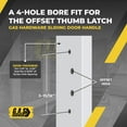 thumbnail image 3 of 8.5" Legacy Sliding Patio Glass Door Offset Handle Set - Sash Controls 2265 WITH Mortise Lock 45° for Replacement Fits 3-15/16” Screw Hole Spacing and 1-1/4" to 2-1/4" Door Thickness, 3 of 7