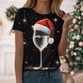 thumbnail image 2 of larppty Christmas T Shirt for Women Christmas Short Sleeve Xmas Graphic Print T Shirt Vacation Outfits (Silver, M), 2 of 7