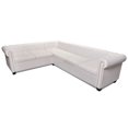 thumbnail image 2 of vidaXL Chesterfield Corner Sofa 6-Seater Artificial Leather White, 2 of 4