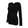 thumbnail image 3 of T-shirt de Maternité pour Femmes à Ourlet Régulier, Décontracté, Manches Longues, Col Rond, Basique, Allaitement, Haut, Ceinture, Allaitement, 3 of 5