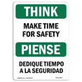 thumbnail image 1 of SignMission OS-TS-A-1218-L-11847 12 x 18 Po Panneau de Réflexion OSHA - Prenez le Temps pour la Sécurité Bilingue, 1 of 1